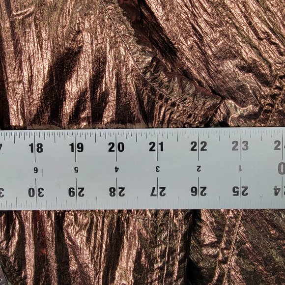 BLANK NYC Reversible Copper Gold Hooded Metallic Good Vibrations Bomber Jacket - Picture 5 of 16